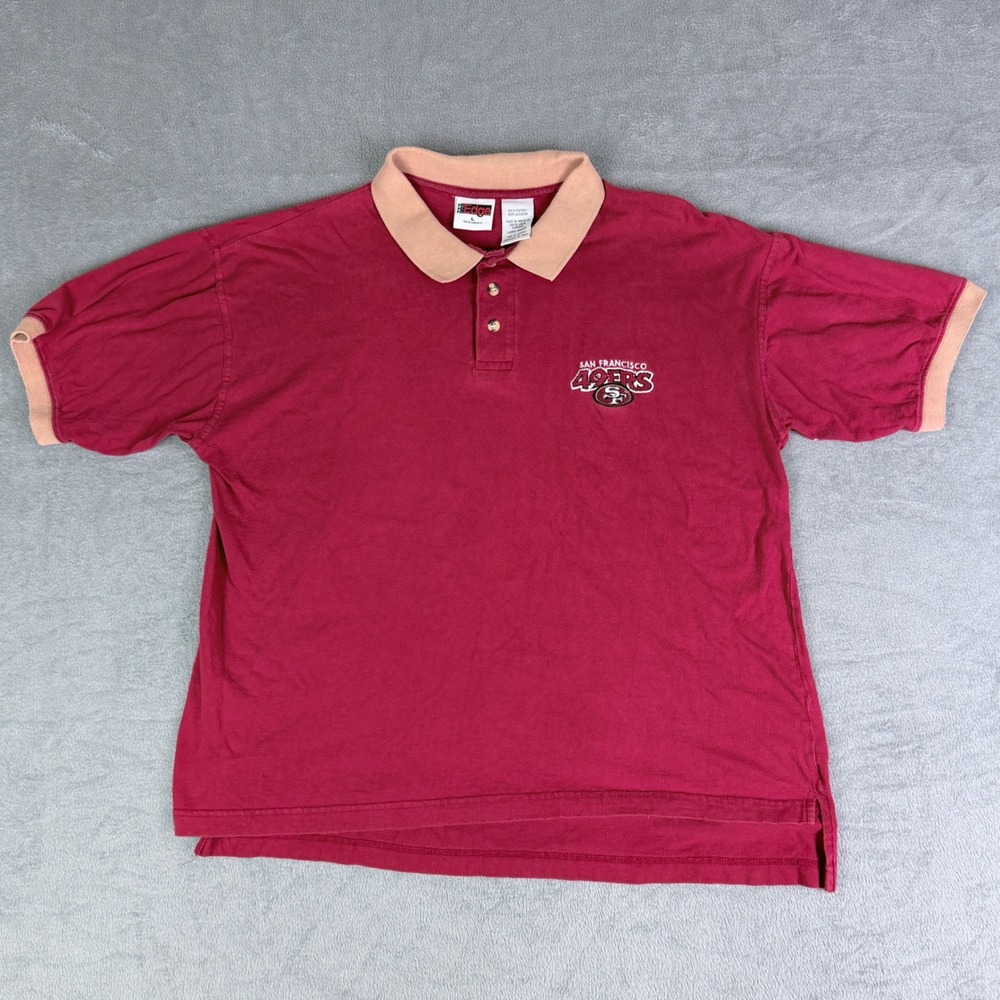 San Francisco 49ers Polo Shirt Mens L Red The Edge Embroidered NFL Vintage 1998